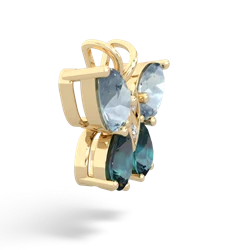 Aquamarine Butterfly 14K Yellow Gold pendant P2215