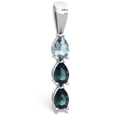 Aquamarine Dew Drops 14K White Gold pendant P2251