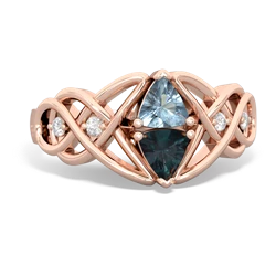 Aquamarine Keepsake Celtic Knot 14K Rose Gold ring R5300