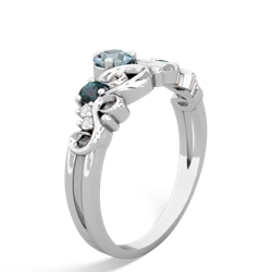 Aquamarine Crown Keepsake 14K White Gold ring R5740