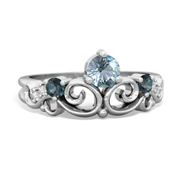 Aquamarine Crown Keepsake 14K White Gold ring R5740