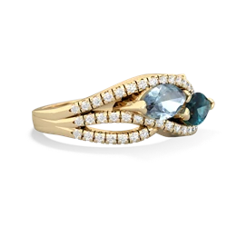 Aquamarine Diamond Rivers 14K Yellow Gold ring R3070