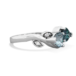 Aquamarine Floral Elegance 14K White Gold ring R5790