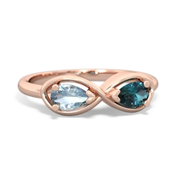 Aquamarine Infinity 14K Rose Gold ring R5050