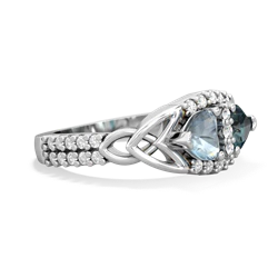 Aquamarine Sparkling Celtic Knot 14K White Gold ring R2645