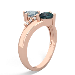 Aquamarine Heart To Heart 14K Rose Gold ring R2064