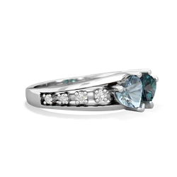 Aquamarine Heart To Heart 14K White Gold ring R3342