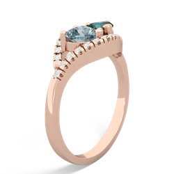 Aquamarine Mother And Child 14K Rose Gold ring R3010