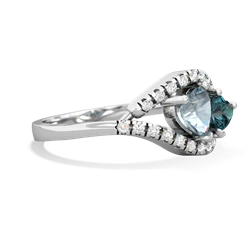 Aquamarine Mother And Child 14K White Gold ring R3010