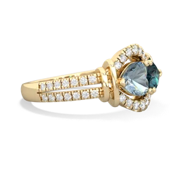 Aquamarine Art-Deco Keepsake 14K Yellow Gold ring R5630