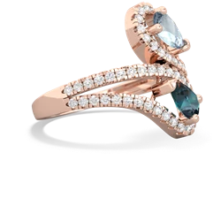 Aquamarine Diamond Dazzler 14K Rose Gold ring R3000