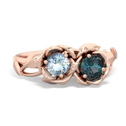 Aquamarine Rose Garden 14K Rose Gold ring R5510