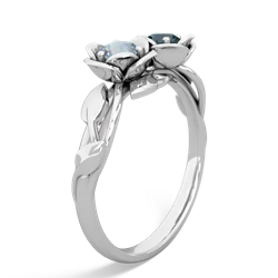 Aquamarine Rose Garden 14K White Gold ring R5510