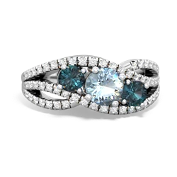 Aquamarine Three Stone Aurora 14K White Gold ring R3080