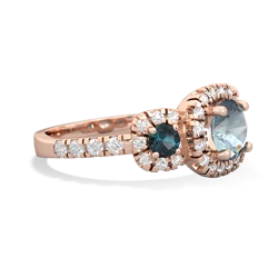 Aquamarine Regal Halo 14K Rose Gold ring R5350