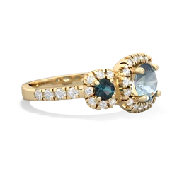 Aquamarine Regal Halo 14K Yellow Gold ring R5350