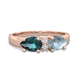 Aquamarine Pear Bowtie 14K Rose Gold ring R0865