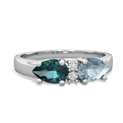 Aquamarine Pear Bowtie 14K White Gold ring R0865