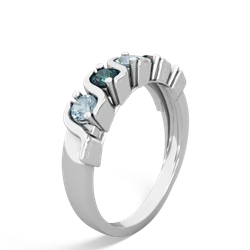 Aquamarine Anniversary Band 14K White Gold ring R2089