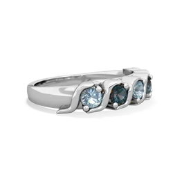 Aquamarine Anniversary Band 14K White Gold ring R2089