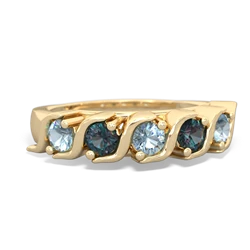 Aquamarine Anniversary Band 14K Yellow Gold ring R2089