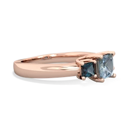 Aquamarine Three Stone Trellis 14K Rose Gold ring R4015