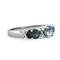 Aquamarine Hugs And Kisses 14K White Gold ring R5016