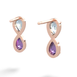 Aquamarine Infinity 14K Rose Gold earrings E5050