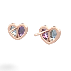 Aquamarine 'Our Heart' 14K Rose Gold earrings E5072