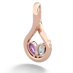 Aquamarine Pave Twist 'One Heart' 14K Rose Gold pendant P5360