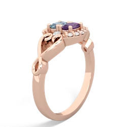 Aquamarine Love Nest 14K Rose Gold ring R5860