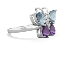 Aquamarine Butterfly 14K White Gold ring R2215