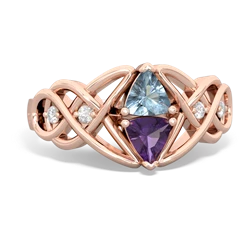 Aquamarine Keepsake Celtic Knot 14K Rose Gold ring R5300