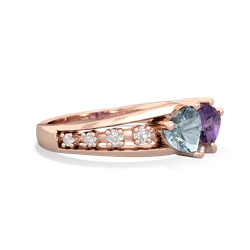 Aquamarine Heart To Heart 14K Rose Gold ring R3342