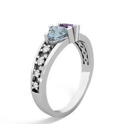 Aquamarine Heart To Heart 14K White Gold ring R3342