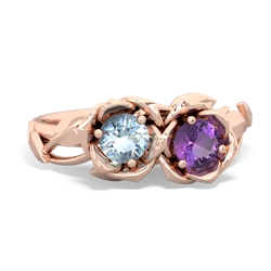 Aquamarine Rose Garden 14K Rose Gold ring R5510