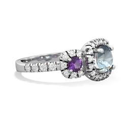 Aquamarine Regal Halo 14K White Gold ring R5350