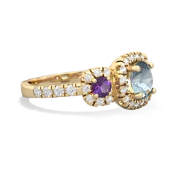 Aquamarine Regal Halo 14K Yellow Gold ring R5350