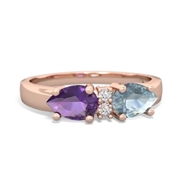 Aquamarine Pear Bowtie 14K Rose Gold ring R0865