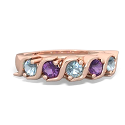 Aquamarine Anniversary Band 14K Rose Gold ring R2089