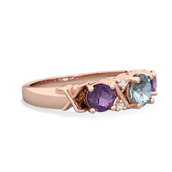 Aquamarine Hugs And Kisses 14K Rose Gold ring R5016