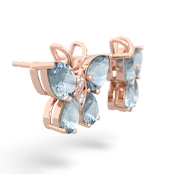 Aquamarine Butterfly 14K Rose Gold earrings E2215