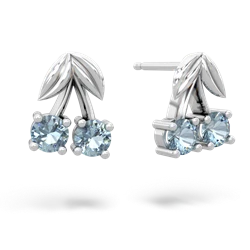 Aquamarine Sweet Cherries 14K White Gold earrings E7001