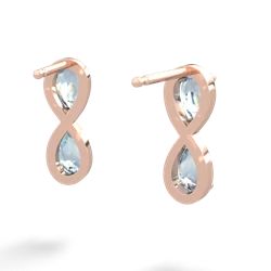 Aquamarine Infinity 14K Rose Gold earrings E5050