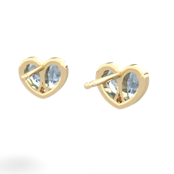 Aquamarine 'Our Heart' 14K Yellow Gold earrings E5072