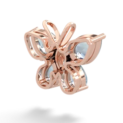 Aquamarine Butterfly 14K Rose Gold pendant P2215