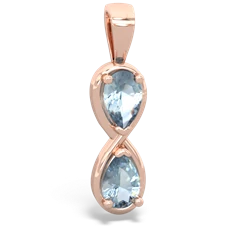 Aquamarine Infinity 14K Rose Gold pendant P5050