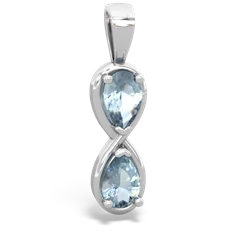 Aquamarine Infinity 14K White Gold pendant P5050