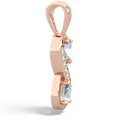 Aquamarine Diamond Infinity 14K Rose Gold pendant P5390