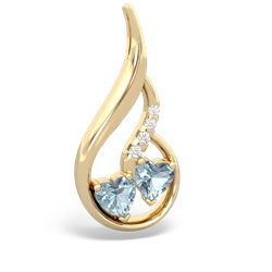 Aquamarine Keepsake Curves 14K Yellow Gold pendant P5450